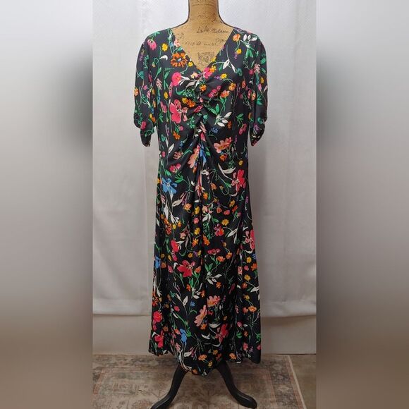 A New Day Puff Short Sleeve Ruched a-Line Maxi Dress Sz XL - Picture 8 of 10